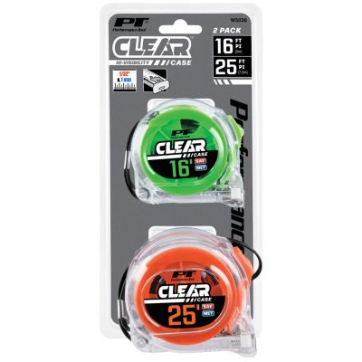 WLMW5038 image(0) - Wilmar Corp. / Performance Tool 2 Piece Clear Tape Measure Set