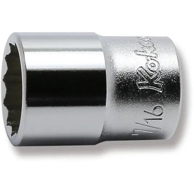 KKN2405A-7-16 image(0) - Ko-ken USA 2405A-7/16 1/4 Square Drive Socket 7/16 12 Point Length 22 mm