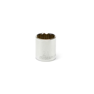 KDT80597 image(0) - GEARWRENCH 3/8 Inch Drive 12 Point Standard Metric Socket 21mm