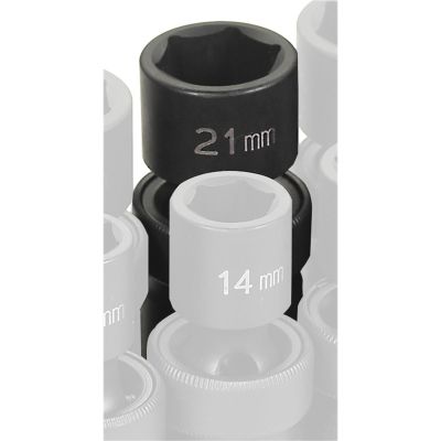 GRE2021UM image(0) - Grey Pneumatic 1/2" Drive x 21mm Standard Universal Socket