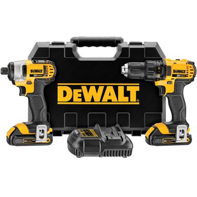 DWTDCK280C2 image(0) - DeWalt 20V MAX Cordless Drill/Impact 2 Tool Combo Kit with (2) 20V 1.5Ah Batteries, Charger, and Case