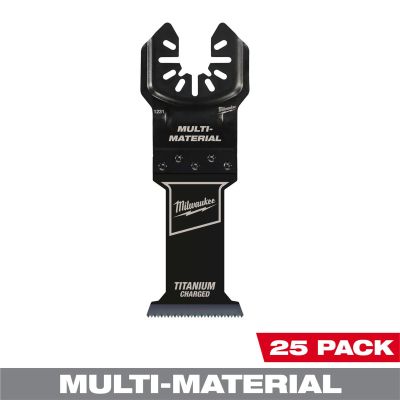 MLW49-25-1238 image(0) - Milwaukee Tool MILWAUKEE&reg; OPEN-LOK 1-3/8" TITANIUM CHARGED Bi-Metal Multi-Material Multi-Tool Blades 25PK