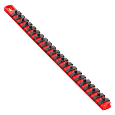 ERN8400 image(0) - Ernst Mfg. 18&rdquo; Socket Organizer and 22 Twist Lock Clips - Red - 1/4&rdquo;