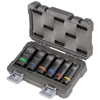 KLE66090 image(0) - Klein Tools 2-In-1 Slotted Impact Socket Set, 12-Point, 6-Piece