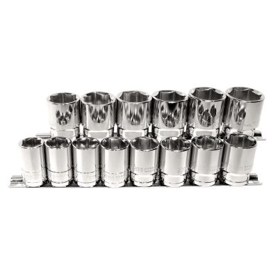 KTI28100 image(0) - K Tool International Socket Set 14 Piece 1/2 Inch Drive Metric
