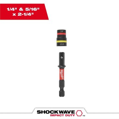 MLW49-66-4742 image(0) - Milwaukee Tool SHOCKWAVE Impact Duty 1/4 Inch and 5/16 Inch x 2-1/4 Inch QUIK-CLEAR 2-in-1 Magnetic Nut Driver Bulk 25