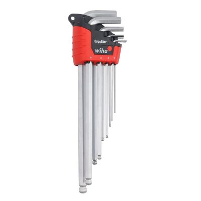 WIH66996 image(0) - WIHA Tools 9 Piece ErgoStar Ball End Hex L-Key Set - Metric