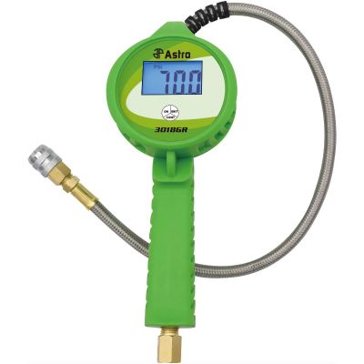 AST3018GR image(0) - Astro Pneumatic Digital Tire Inflator w/ Stainless Steel Hose & Push-Lock Coupler Chuck - Green