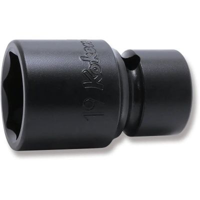 KKNNV13400-19 image(0) - Ko-ken USA NV13400-19 3/8 Square Drive Socket 19 mm 6 Point 43 mm Sleeve Drive
