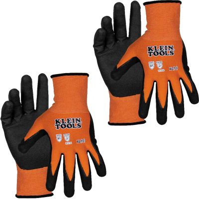 KLE60580 image(0) - Klein Tools Knit Dipped Gloves, Cut Level A1, Touchscreen, Medium, 2-Pair
