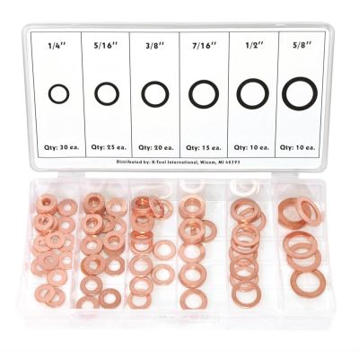 KTI00089 image(0) - K Tool International Copper Washer Assortment - 110 Pieces