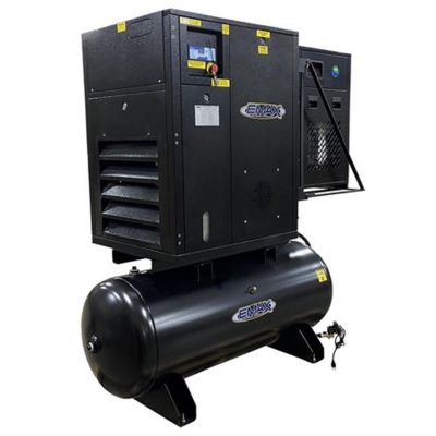 EMXERIK015003 image(0) - Emax Compressor 15HP 3PH Industrial Rotary Screw Compressor-120 Gal Tank Mount w/Air Dryer