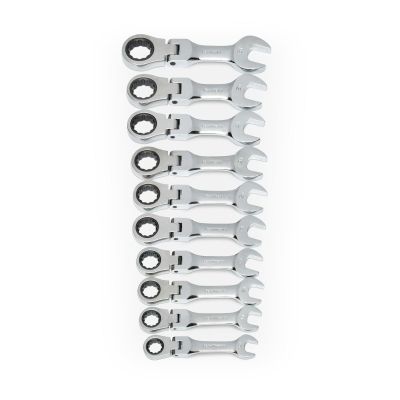 KDT9550 image(0) - GEARWRENCH 10 Piece 72-Tooth 12 Point Stubby Flex Head Ratcheting Combination Metric Wrench Set