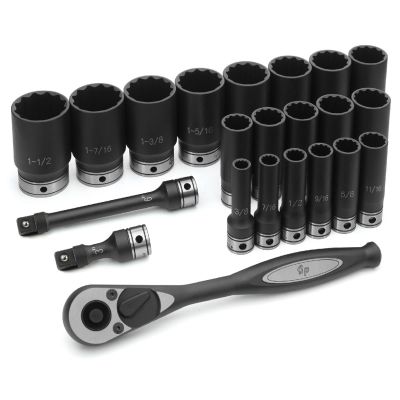 GRE82222D image(0) - Grey Pneumatic 1/2" Drive 22 Piece Fractional Deep Duo-Socket Set - 12 Point