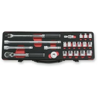 KKN3286Z image(0) - Ko-ken USA 3286Z 3/8 Sq. Dr. 21 Piece Z-Series 6-Point Metric Socket set  7-22mm