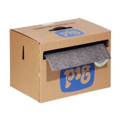 NPGMAT141 image(0) - New Pig Light-Weight Absorbent Mat Roll in Dispenser Box - 15 Inch x 150 Feet - 1 Roll