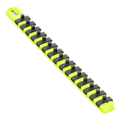 ERN8437HV image(0) - Ernst Mfg. 13&rdquo; Socket Organizer with 15 Twist Lock Clips - HI-VIZ - 1/4&rdquo;