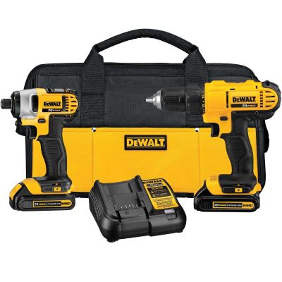 DWTDCK240C2 image(0) - DeWalt 20V MAX* Lithium Ion Drill Driver/Impact Driver Combo Kit(1.3 Ah)
