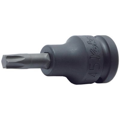 KKN14025-60-T45 image(0) - Ko-ken USA 14025.60-T45 1/2 Sq. Dr. Bit Socket TORX T45 Length 60mm