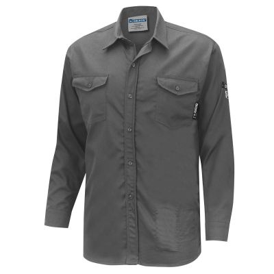 OBRZFI504-4XL image(0) - OBERON Button Up Shirt - FR/Arc-Rated 7.5 oz  88/12 - Grey - Size: 4XL