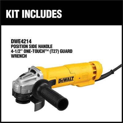 DWTDWE4214 image(0) - DEWALT Angle Grinder Tool, 4-1/2-Inch, Slide Switch, 11-Amp