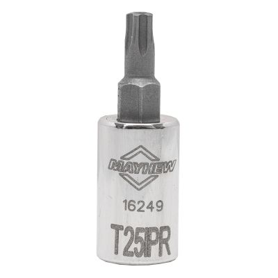 MAY16249 image(0) - Mayhew Mayhew T25IPR Tamper Torx Plus&reg; Short Insert Socket Bit, 1/4-Inch Drive