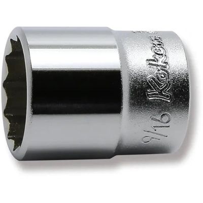 KKN2405A-9-16 image(0) - Ko-ken USA 2405A-9/16 1/4 Square Drive Socket 9/16 12 Point Length 24 mm