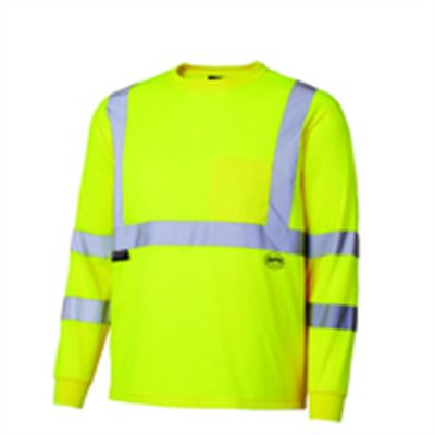 SRWV1054260U-4XL image(0) - Pioneer Pioneer - Birdseye Long-Sleeved Safety Shirt - Hi-Viz Yellow/Green - Size 4XL