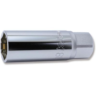 KKN4300C-18 image(0) - Ko-ken USA 4300C-18 1/2 Square Drive 6 Point Clip Type Spark Plug Socket 18 mm
