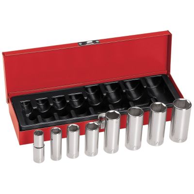 KLE65502 image(0) - Klein Tools 3/8-Inch Drive Deep Socket Wrench Set, 8-Piece