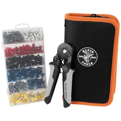 KLE34060 image(0) - Klein Tools Ratcheting Ferrule Square Crimper Set