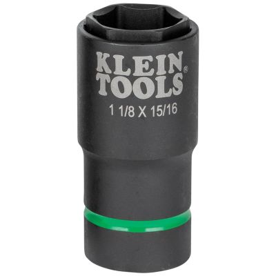 KLE66064 image(0) - Klein Tools 2-in-1 Impact Socket, 6-Point, 7/8 and 11/16-Inch