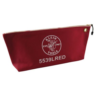 KLE5539LCPAK image(0) - Klein Tools Zipper Bags, Large Canvas Tool Pouches, Assorted Colors, 3-Pack