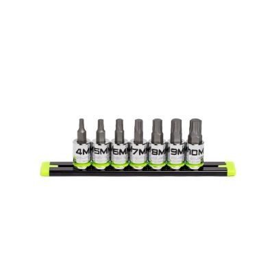 GETGE7BSMHSRPT image(0) - Grip Edge Tools 7-PC 3/8'' Dr Short Metric RPT Hex Driver Set