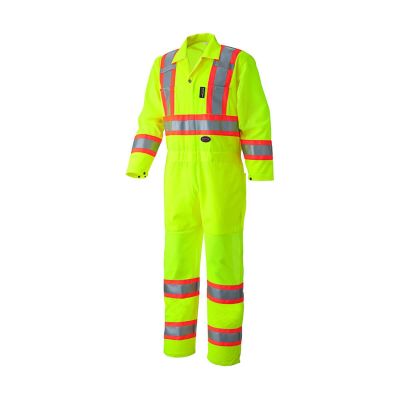 SRWV1070160U-XS image(0) - Pioneer Coverall - Hi-Viz - Traffic Safety - Color:  Hi-Viz Yellow/Green  - Size: XS