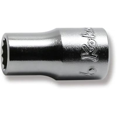 KKN2405M-6 image(0) - Ko-ken USA 2405M-6 1/4 Square Drive Socket 6 mm 12 Point Length 22 mm