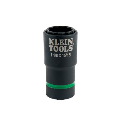 KLE66014 image(0) - Klein Tools 2-in-1 Impact Socket, 12-Point, 7/8 and 11/16-Inch