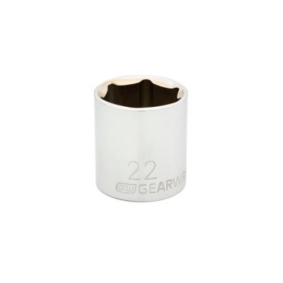 KDT80332 image(0) - GearWrench 3/8 Inch Drive 6 Point Standard Metric Socket 22mm