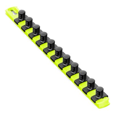ERN8439HV image(0) - Ernst Mfg. 13&rdquo; Socket Organizer with 11 Twist Lock Clips - HI-VIZ - 1/2&rdquo;
