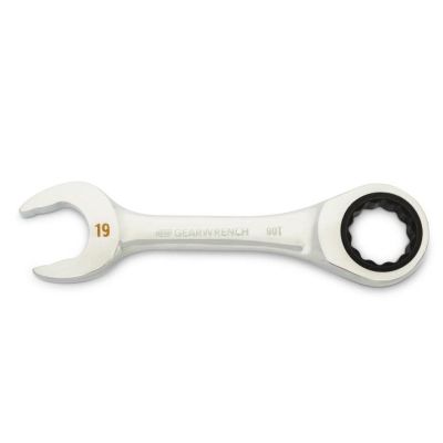 KDT86849 image(0) - GEARWRENCH 19mm 90-Tooth 12 Point Stubby Combination Ratcheting Wrench