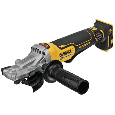 DWTDCG413FB image(0) - DeWalt 20V MAX* XR 5-in. (127mm) Flathead Paddle-Switch Small Angle Grinder with KICKBACK BREAK (Tool Only)