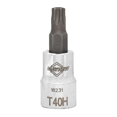 MAY16231 image(0) - Mayhew Mayhew T40H Tamper Torx&reg; Short Insert Socket Bit, 3/8-Inch Drive