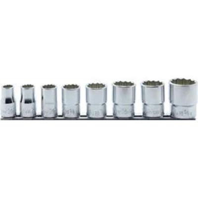 KKNRS4405W-8 image(0) - Ko-ken USA RS4405W/8 8 Piece 1/2 Sq. Dr. Whitworth, 12 Point, SAE, Chrome Socket Set