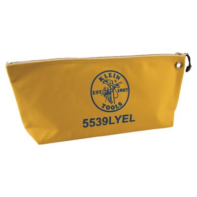 KLE5539LNAT image(0) - Klein Tools Zipper Bag, Large Canvas Tool Pouch, 18-Inch, Natural