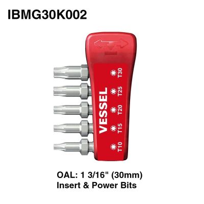VESIBMG30K002 image(0) - Vessel Tools Impact Ball Torsion Bits Assort X30 5PC (MG Holder