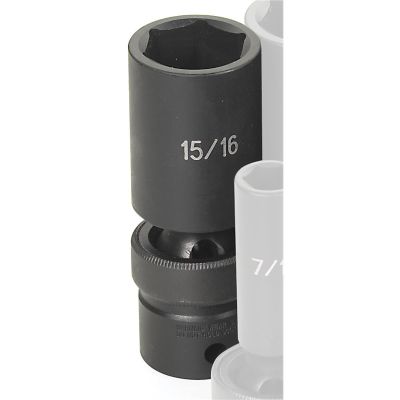 GRE2030UD image(0) - Grey Pneumatic 1/2" Drive x 15/16" Deep Universal Socket 6 Point - Black