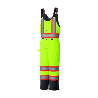 SRWV1120661U-M image(0) - Pioneer Hi-Vis 100% Waterproof Quilted Bib Pant  - Color:  Hi-Viz Yellow/Green  - Size: M