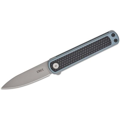 CRK7070 image(0) - CRKT (Columbia River Knife) Pup AUS 10 Bead Blast Plain Blade Folding Knife with Liner Lock Glass-Reinforced Nylon Handle - Black/Silver