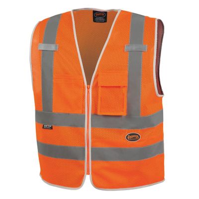 SRWV1025250U-5XL image(0) - Pioneer Mesh 8-Pocket Safety Vest  - Color:  Hi-Vis Orange  - Size: 5XL