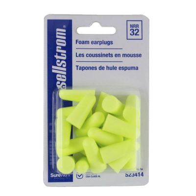 SRWS23414 image(0) - Sellstrom Earplugs - Disposable - Foam Bullet Shape - Uncorded - NRR 32 - Hi-Viz Green